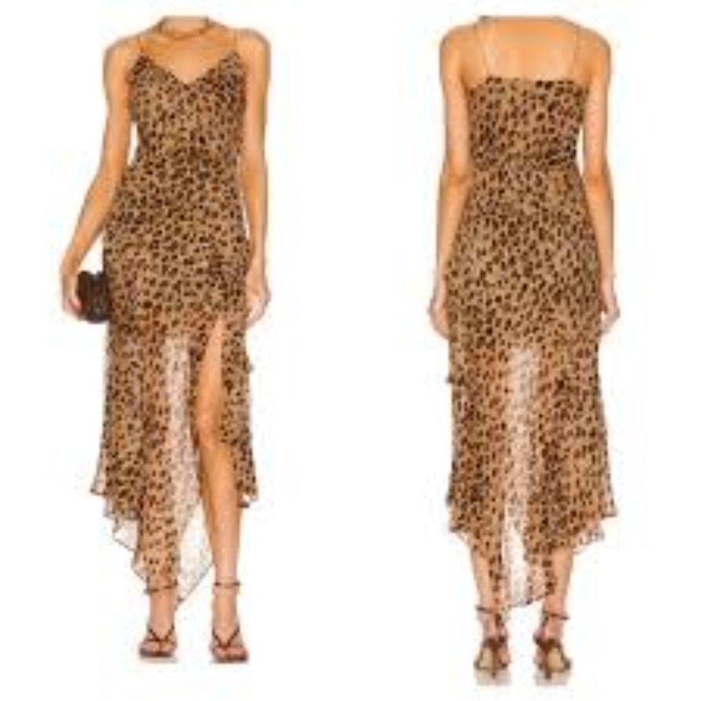 Veronica Beard Leopard Print Midi Silk Dress, Size 10, EUC